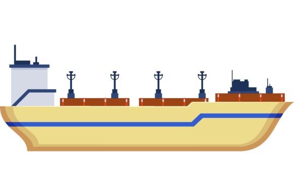Download Cartoon Drawing of Cargo Vessel or Bulk - Bulk Collection