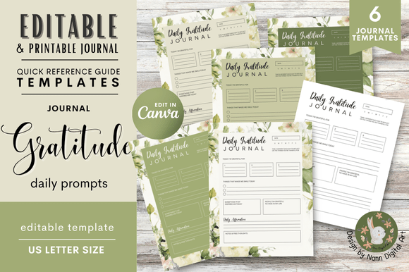 Download Daily Gratitude Journal Templates Floral - Templates Collection