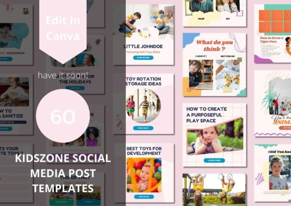 Download 60 Kidszone Social Media Canva Templates - Templates Collection