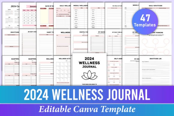 Download 2024 Wellness Journal Canva Templates - Templates Collection