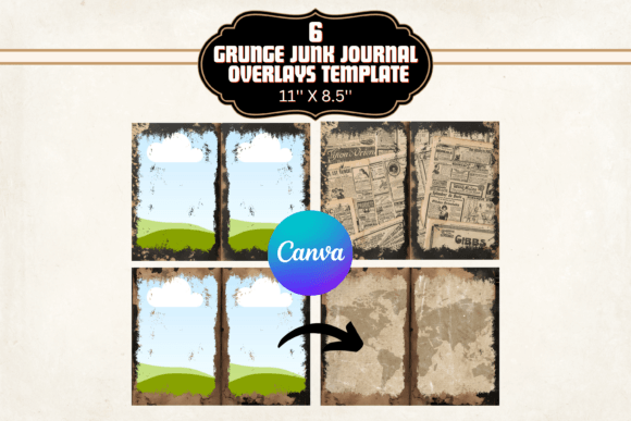 Download Grunge Junk Journal Canva Templates - Templates Collection