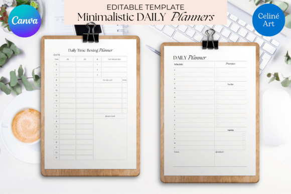 Download Canva Minimalist Daily Planner Templates - Templates Collection