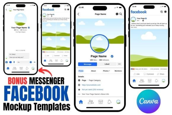 Download Facebook Mockup Templates Canva + Bonus - Templates Collection