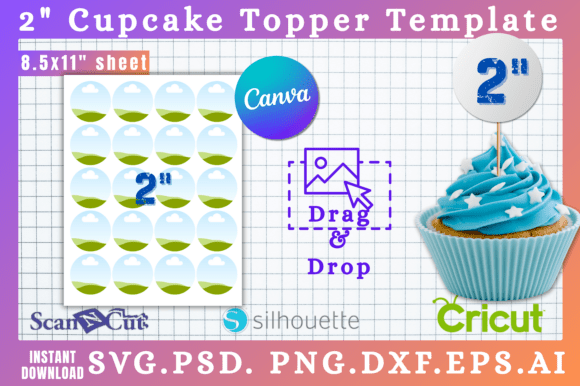 Download 2" Round Cupcake Topper Canva Templates - Templates Collection