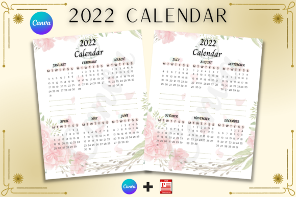 Download 2022 Calendar Printable, Canva Templates - Templates Collection