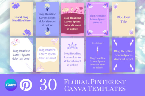Download Floral Pinterest Pin Canva Templates - Templates Collection