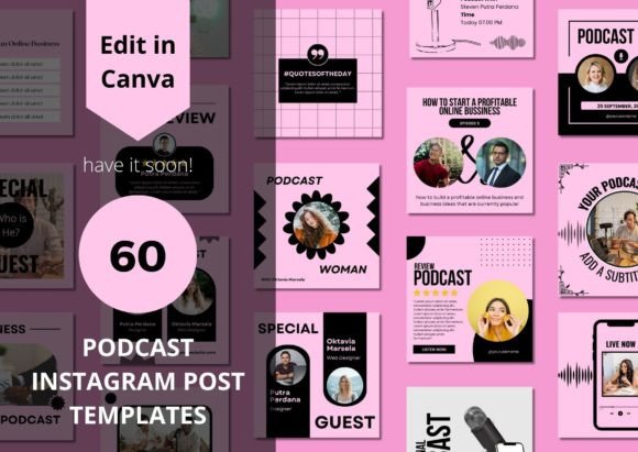 Download 60 Podcast Social Media Canva Templates - Templates Collection