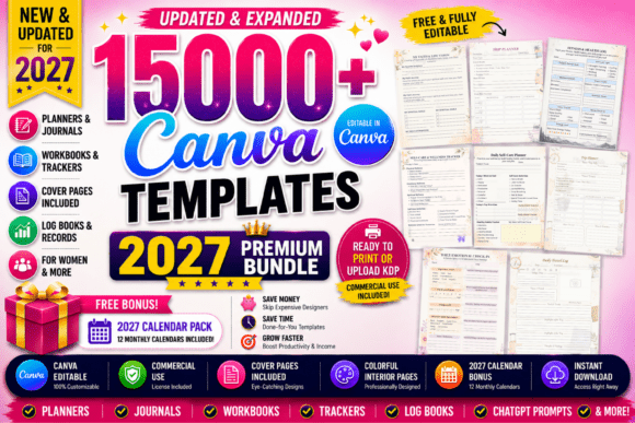 Download 15000+ Canva Templates | 2027 KDP Bundle - Templates Collection