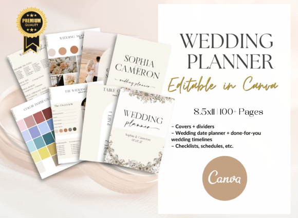 Download Wedding Planner Canva Templates Editable - Wedding planner Collection