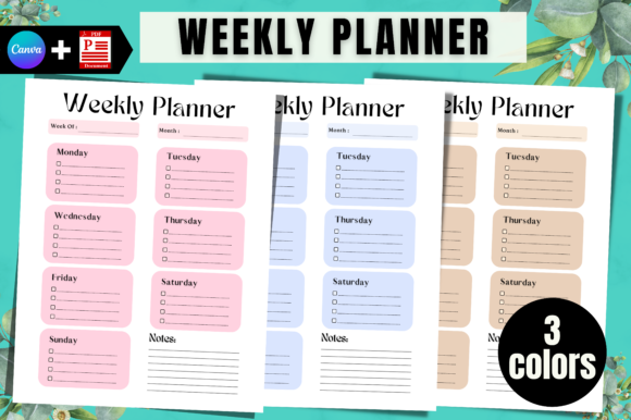 Download Weekly Planner Printable Canva Templates - Templates Collection