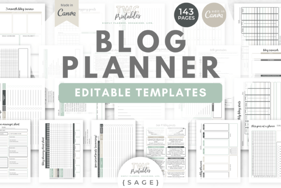 Download Blog Planner Canva Templates | SAGE - Templates Collection