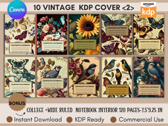 Download 10 Editable KDP Covers Canva Templates - Templates Collection