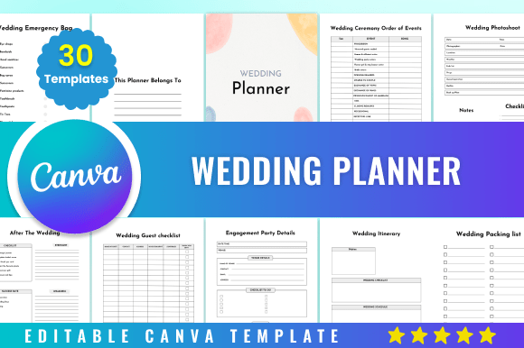 Download Editable Wedding Planner Kdp Canva - Wedding planner Collection