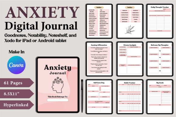 Download Digital Anxiety Journal Canva Templates - Templates Collection